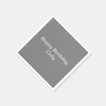 Gray Personalized All Occasion Disposable Napkins by LokisColors at Zazzle