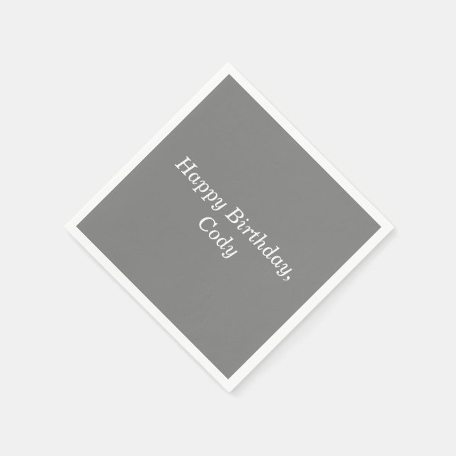 Gray Personalized All Occasion Disposable Napkins (Corner)
