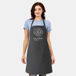 Gray Personalized Apron with Logo Custom Uniform