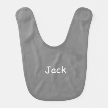 Gray Personalized Baby Bib by LokisColors at Zazzle