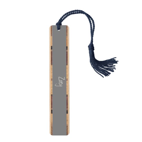 gray personalized bookmark zazzle