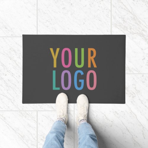 Gray Personalized Doormat Company Logo Welcome Mat