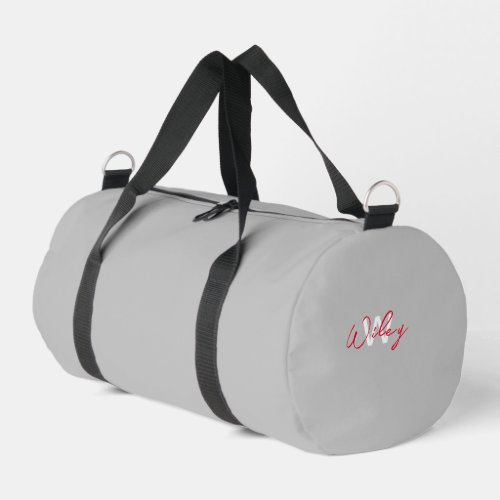 Gray Personalized Duffle Bag