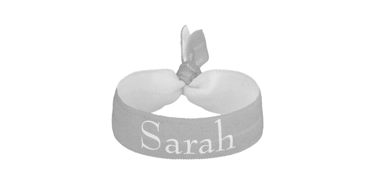 Gray Personalized Hair Tie Zazzle Com