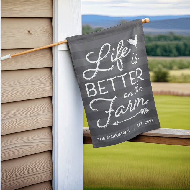 Gray | Personalized Life Is Better On The Farm House Flag (Creator Uploaded)