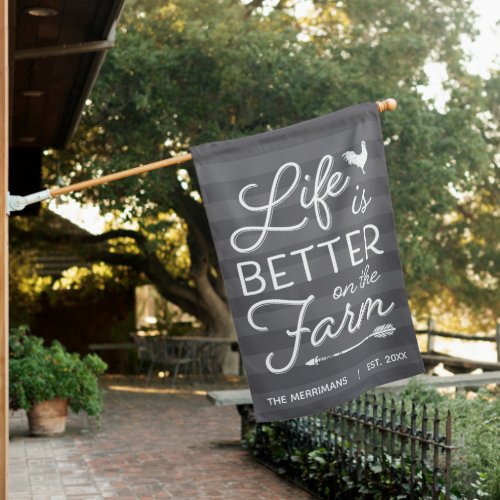 Gray  Personalized Life Is Better On The Farm House Flag