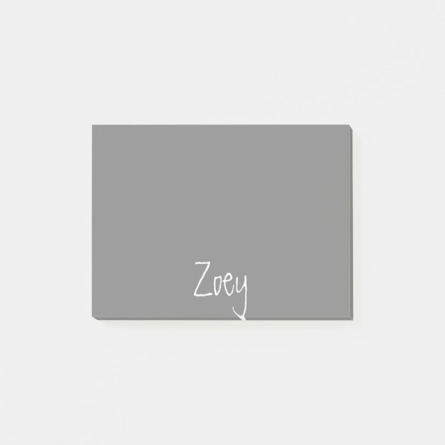 Gray Personalized Post It Notes (Front)