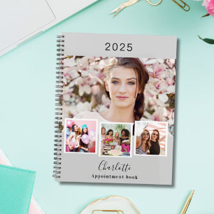 Gray photo collage appointments 2026 planner