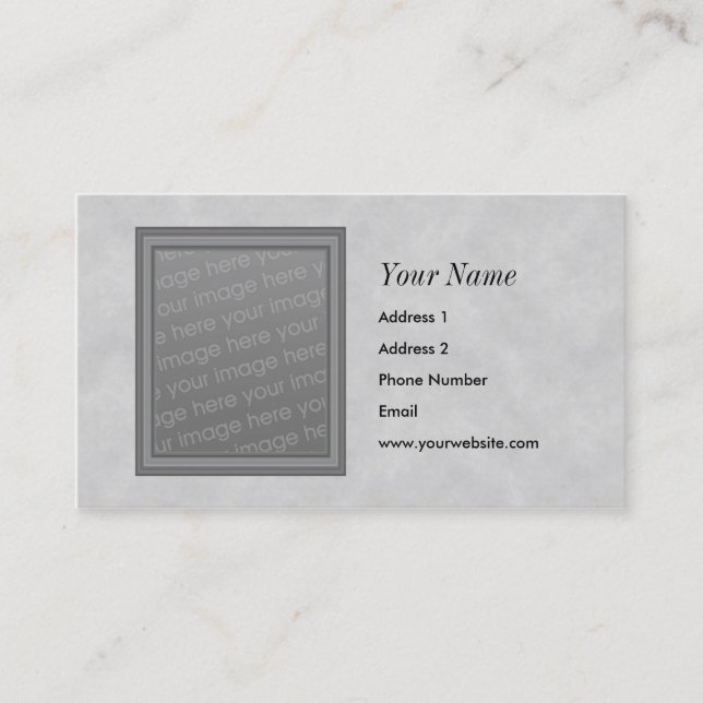 Gray Photo Frame Business Cards (Front)