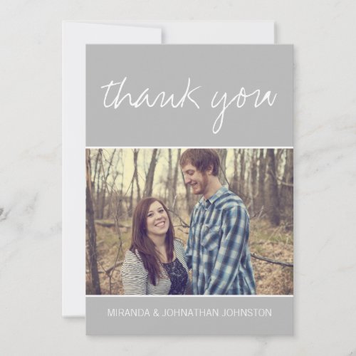 Gray Photo Wedding Thank You Cards Personalized Invitation