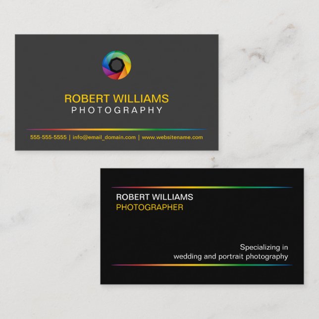 Gray Photographer Business Card (Front/Back)