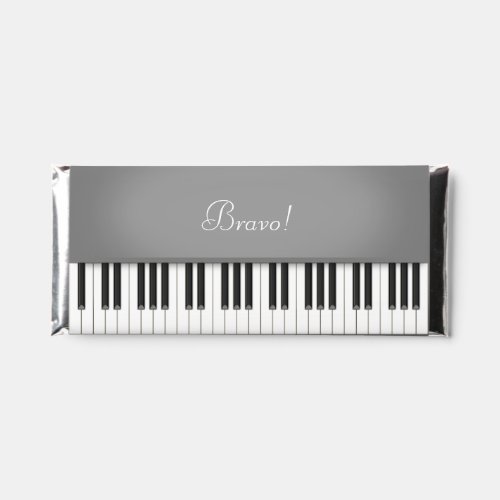 Gray Piano Keyboard Instrument Custom Message Hershey Bar Favors