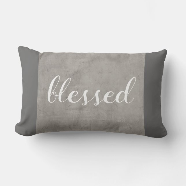gray pillow with quote home decor (Front)