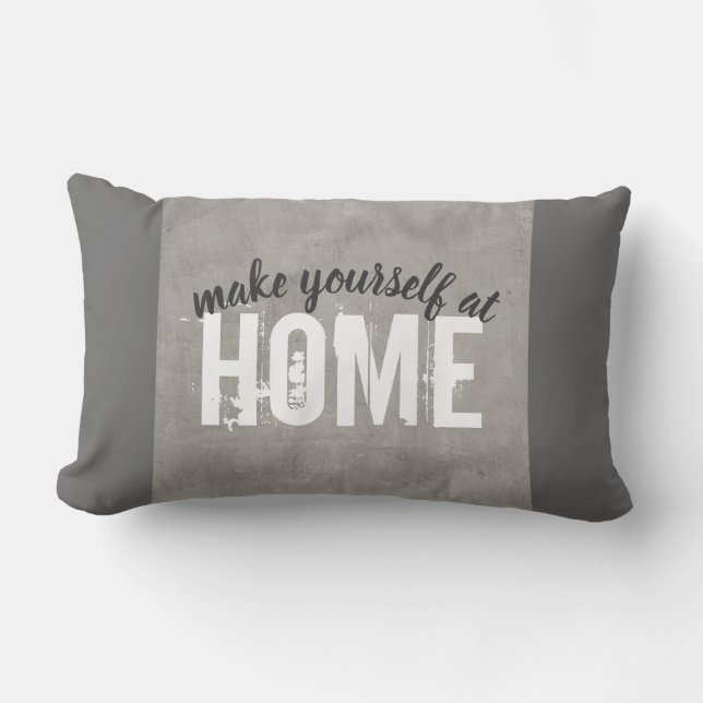 gray pillow with quote home decor (Front)