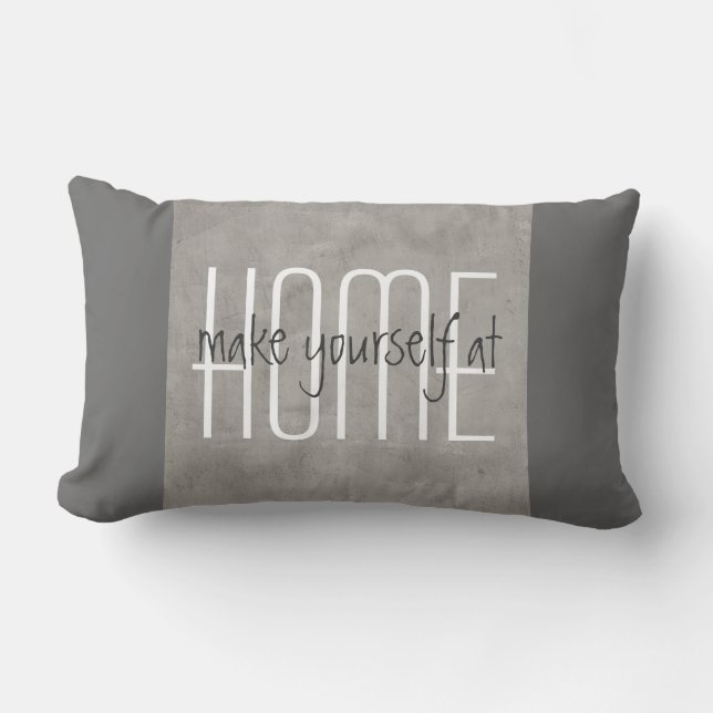 gray pillow with quote home decor (Front)