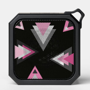 Gray, Pink and White geometric Bluetooth Speaker