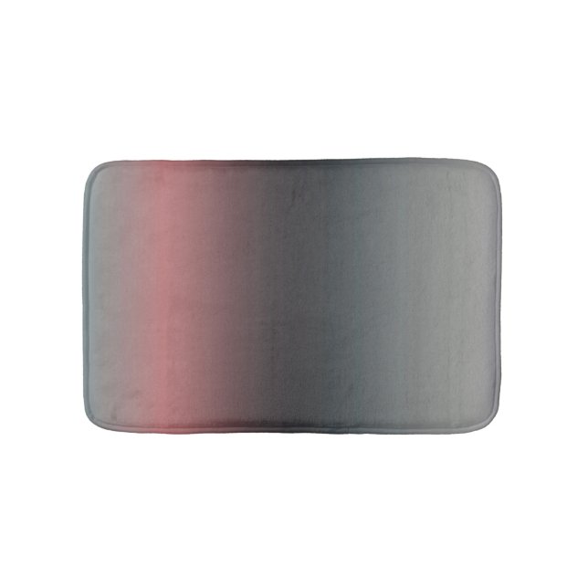 Gray, pink, black gradient, Ombre.  Bath Mat (Front)