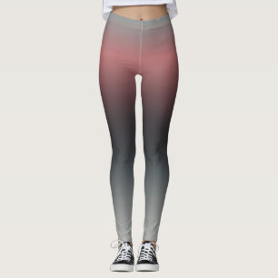 Gray, pink, black gradient, Ombre. Leggings