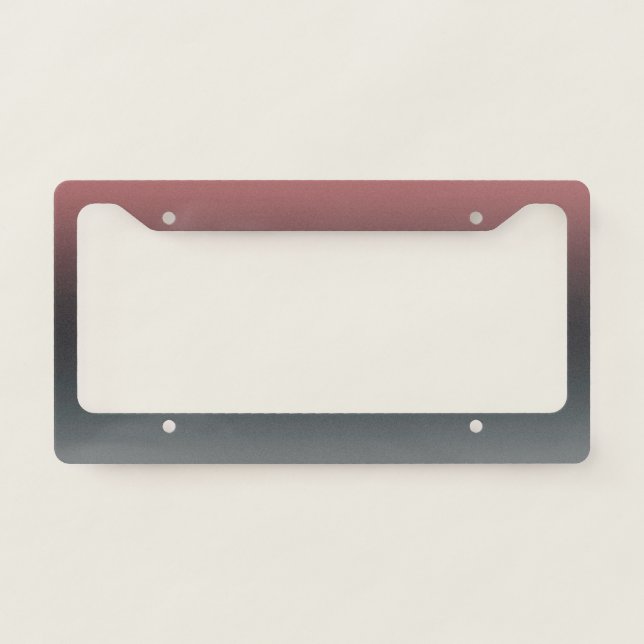 Gray, pink, black gradient, Ombre.  License Plate Frame (Front)