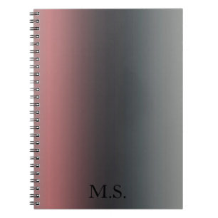 Gray, pink, black gradient, Ombre.  Notebook