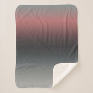 Gray, pink, black gradient, Ombre.  Sherpa Blanket