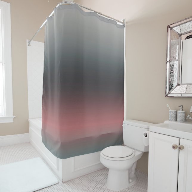 Gray, pink, black gradient, Ombre.  Shower Curtain (In Situ)