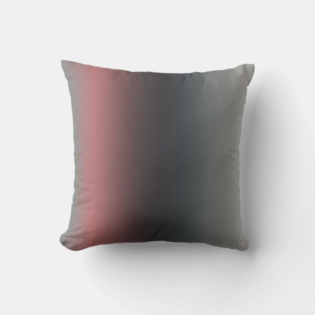 Gray, pink, black gradient, Ombre. Throw Pillow (Front)