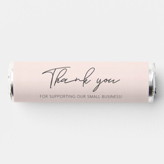 Gray & Pink Business Logo Thank you Breath Savers® Mints (Front)