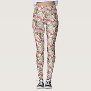 Gray Pink Cherubs Leggings
