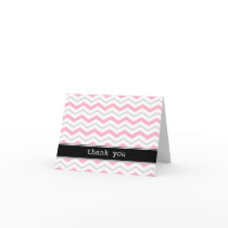 Gray & Pink Chevron custom Thank You Cards