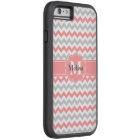 Gray pink chevron zigzag monogram pattern