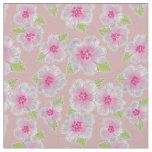 Gray Pink Floral under peach Background Fabric
