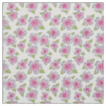 Gray Pink Floral with White Background Fabric