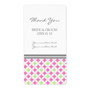 Gray Pink Lime Pattern Wedding Labels