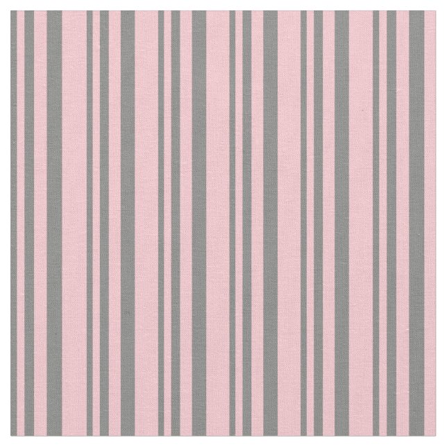 Gray & Pink Lined Pattern Fabric (Close Up)