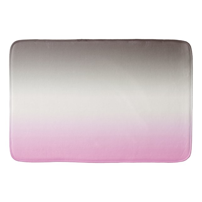 Gray pink Ombre Bath Mat (Front)