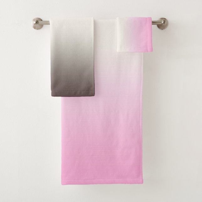 Gray pink Ombre Bath Towel (Insitu)