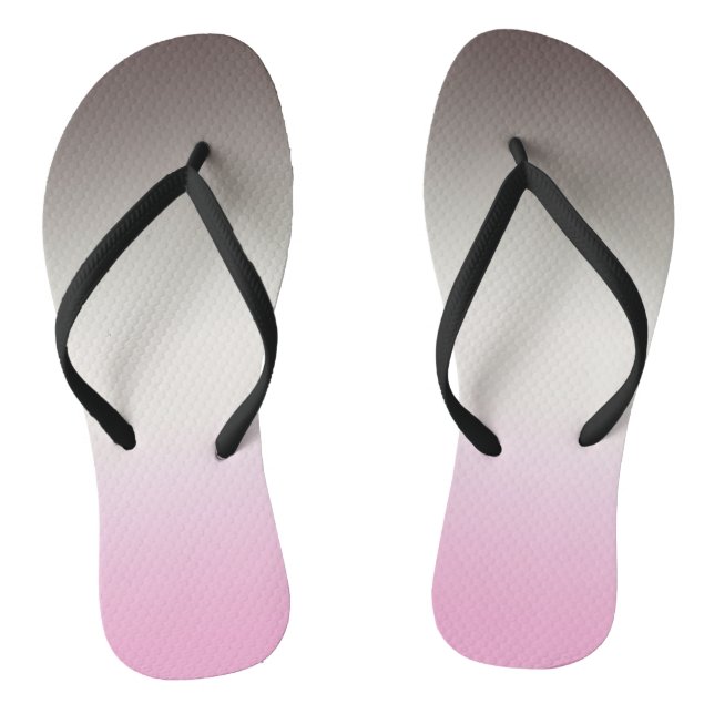 Gray pink Ombre Flip Flops (Footbed)