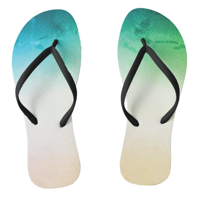 Gray pink Ombre Flip Flops (Footbed)