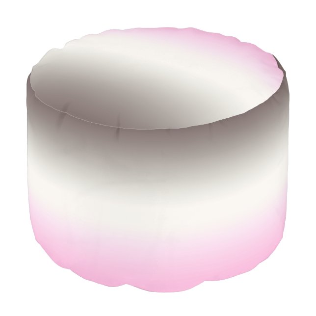 Gray pink Ombre Pouf (Angled Front)