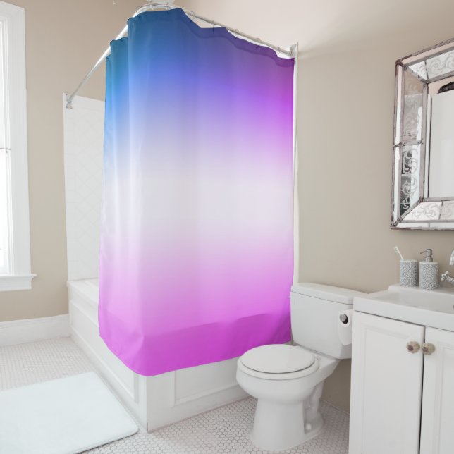 Gray pink Ombre Shower Curtain (In Situ)