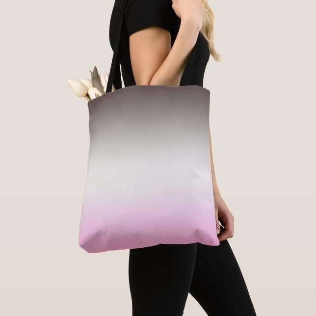 Gray pink Ombre Tote Bag (Close Up)