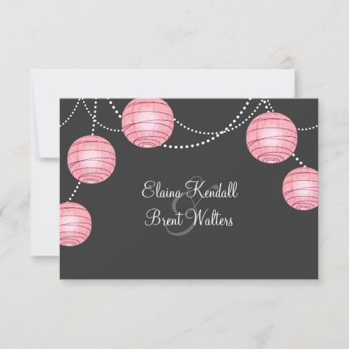 Gray  Pink Party Lanterns RSVP