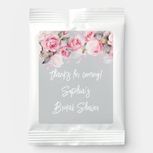 Gray Pink Roses Flowers Floral Shower Favors