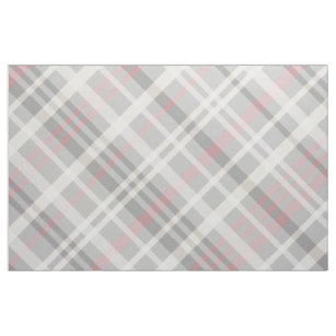 Pink White Plaid Pattern Fabric