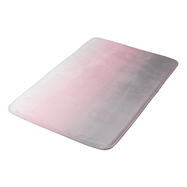 Gray Pink White Ombre Bath Mat (Angled)