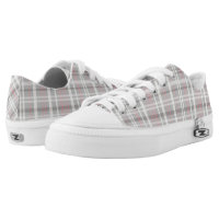 gray pink white plaid casual sneakers