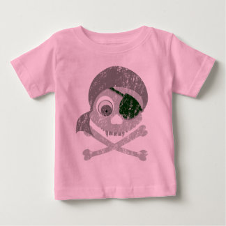 Gray Pirate Skull Distressed Infant T-Shirt