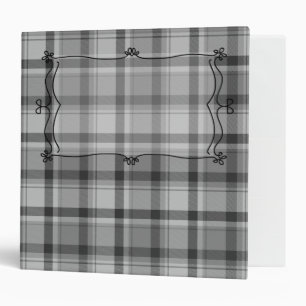 Gray Plaid, 3 ringed 2" binder CUSTOMIZE