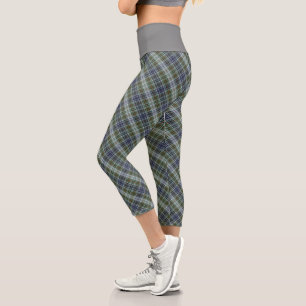 Gray Plaid  Capri Leggings